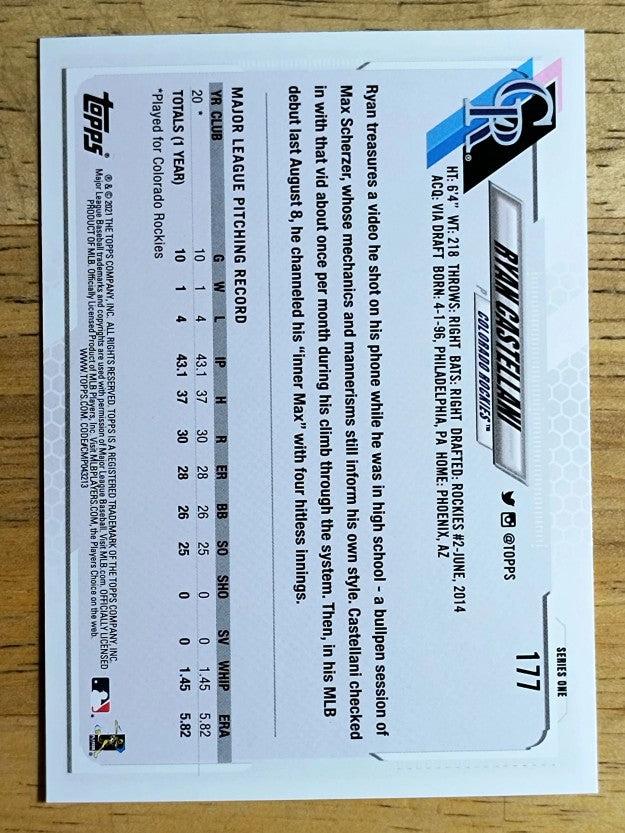 2021 Topps #177 Ryan Castellani RC