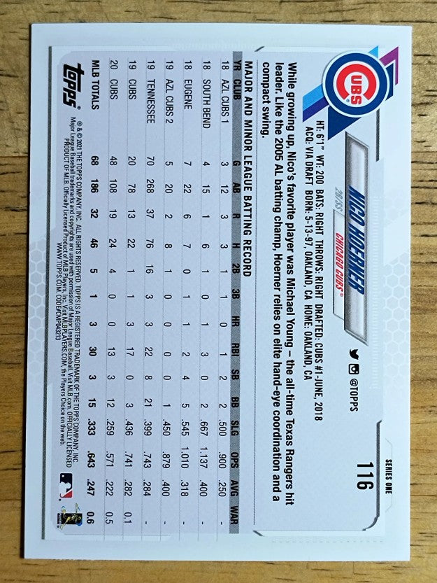 2021 Topps #116 Nico Hoerner FS