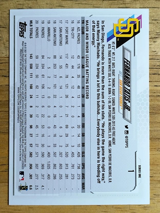 2021 Topps #1 Fernando Tatis Jr.
