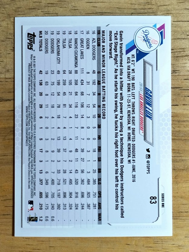 2021 Topps #83 Gavin Lux FS