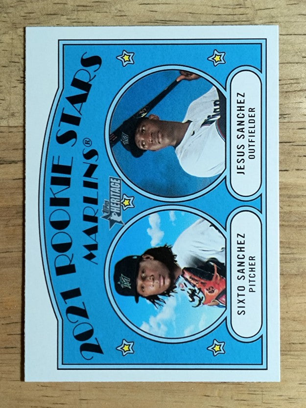 2021 Topps Heritage #15 Sixto Sanchez RC/Jesus Sanchez RC
