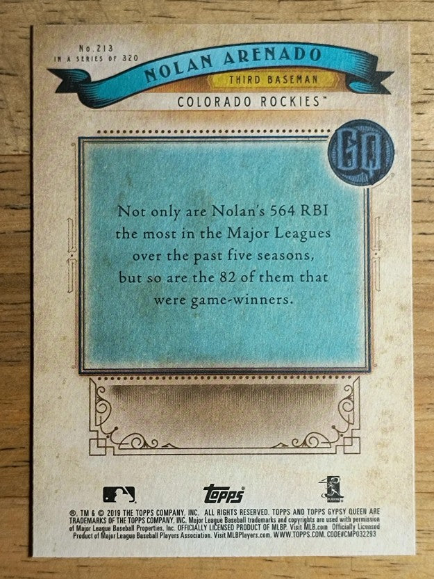 2019 Topps Gypsy Queen #213 Nolan Arenado