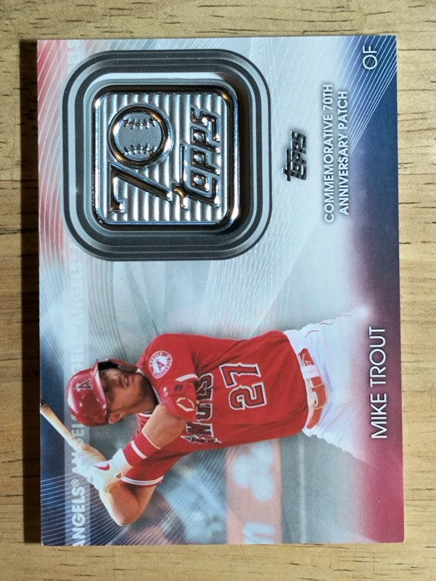 2021 Topps 70th Anniversary Commemorative Logo Patches #70LPMT Mike Trout