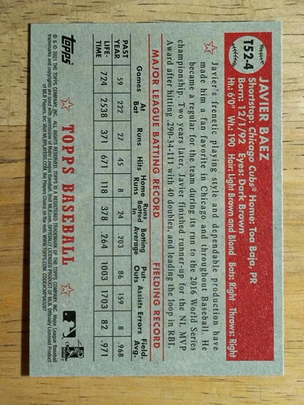 2021 Topps '52 Topps Redux #T524 Javier Baez