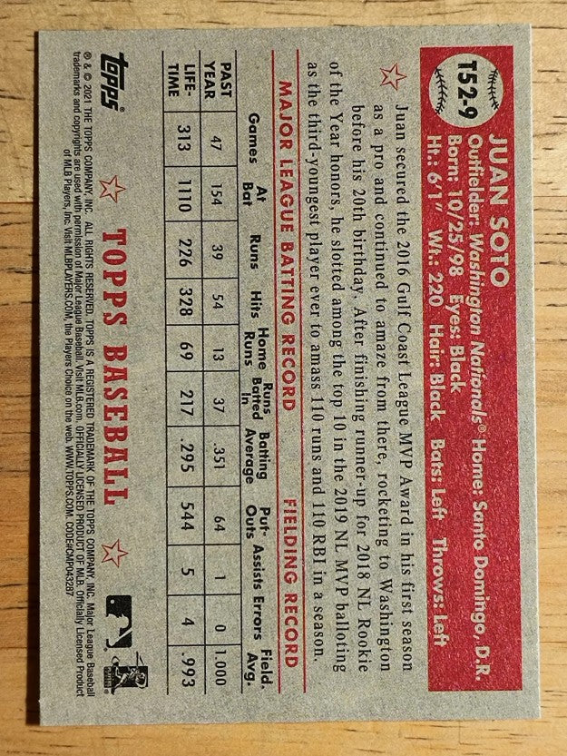 2021 Topps '52 Topps Redux #T529 Juan Soto