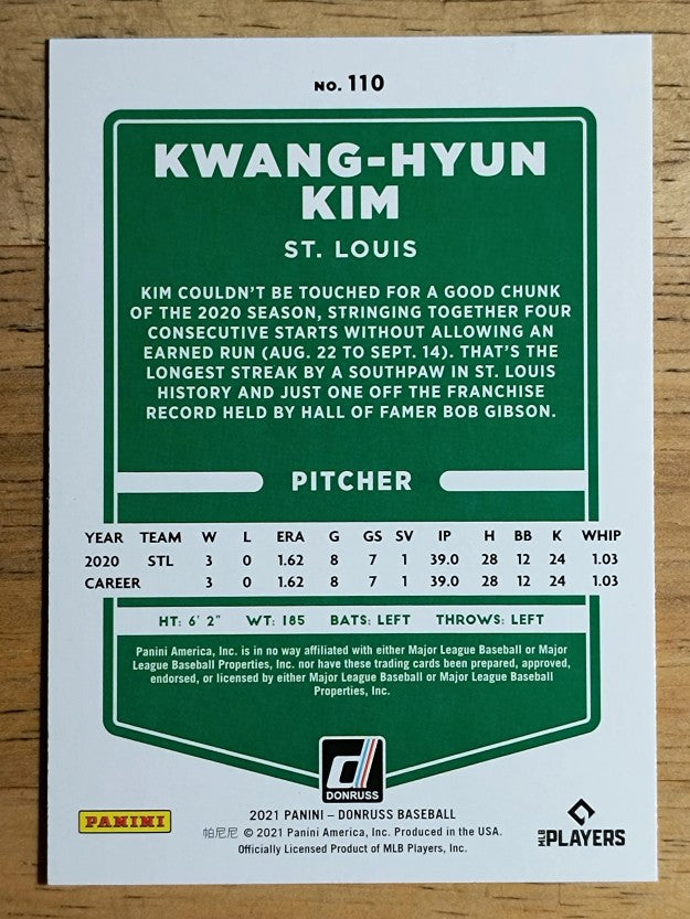 2021 Donruss #110 Kwang-Hyun Kim