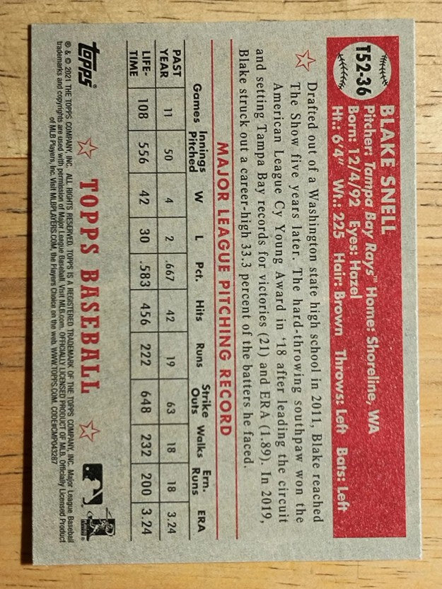 2021 Topps '52 Topps Redux #T5236 Blake Snell