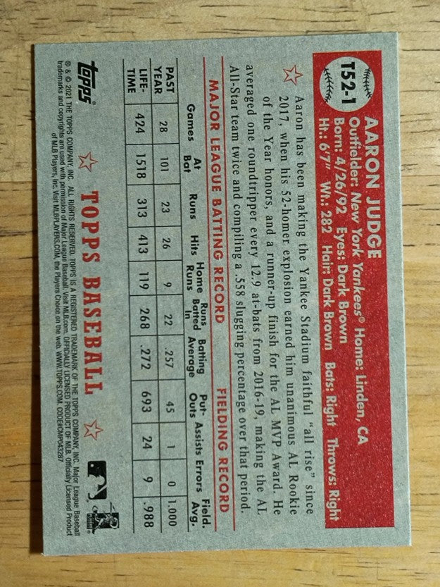 2021 Topps '52 Topps Redux #T521 Aaron Judge