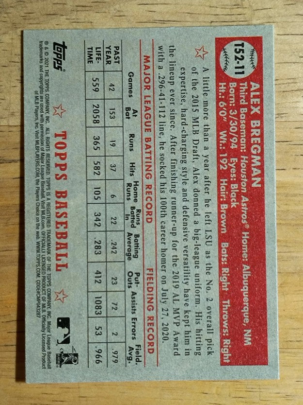 2021 Topps '52 Topps Redux #T5211 Alex Bregman