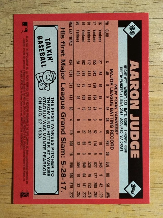 2021 Topps '86 Topps #86B99 Aaron Judge