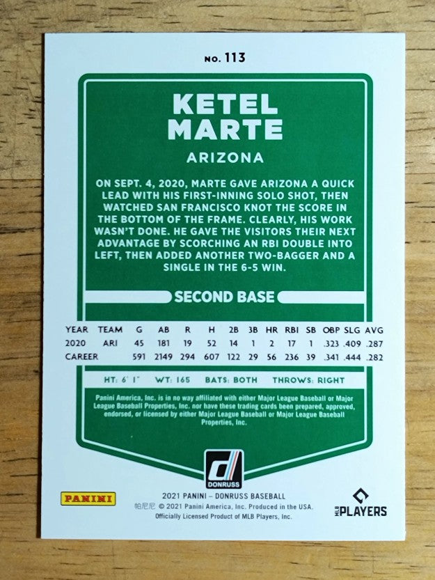 2021 Donruss #113 Ketel Marte
