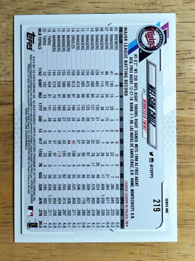 2021 Topps Rainbow Foil #219 Nelson Cruz