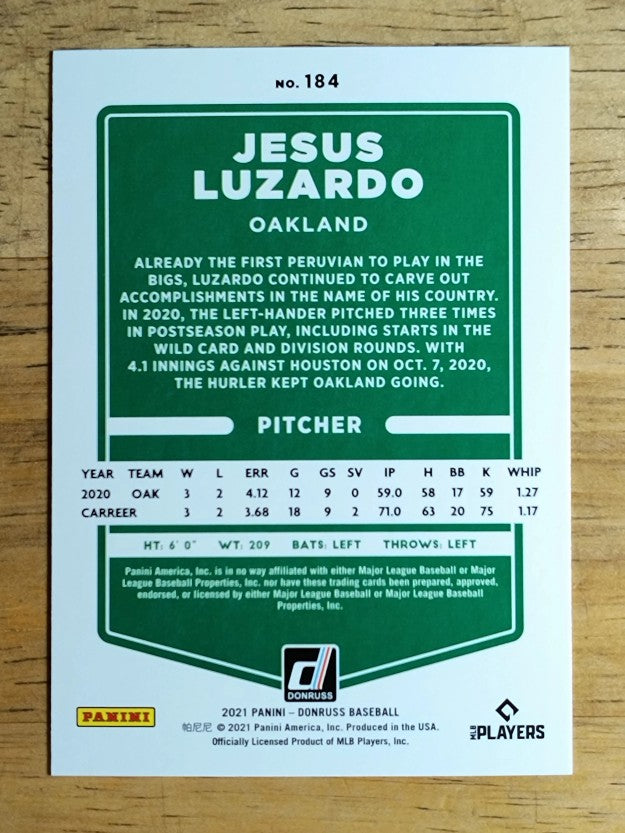 2021 Donruss #184 Jesus Luzardo