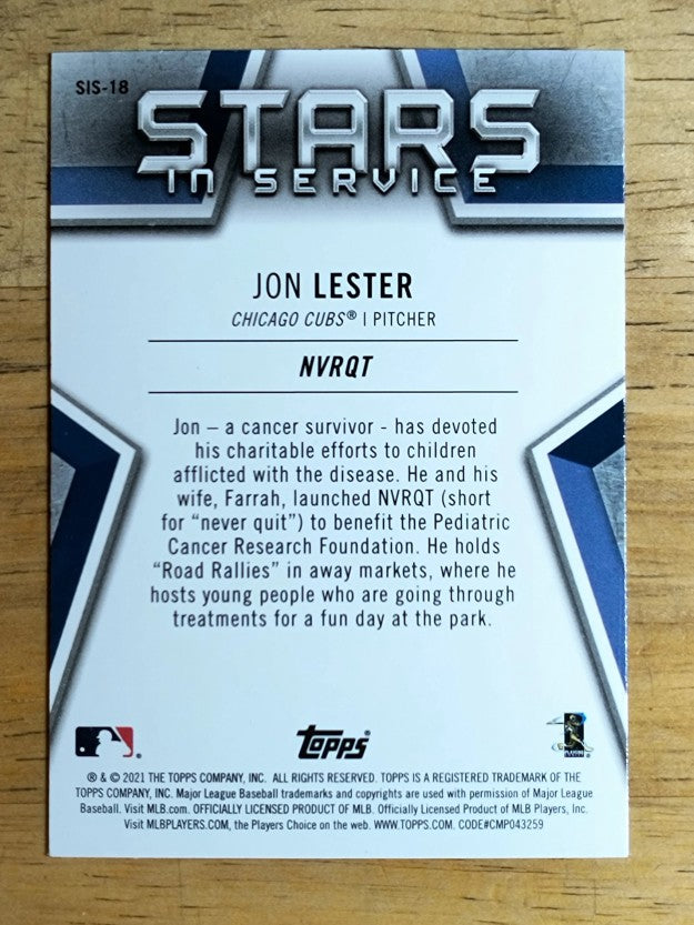 2021 Topps Stars in Service #SIS18 Jon Lester