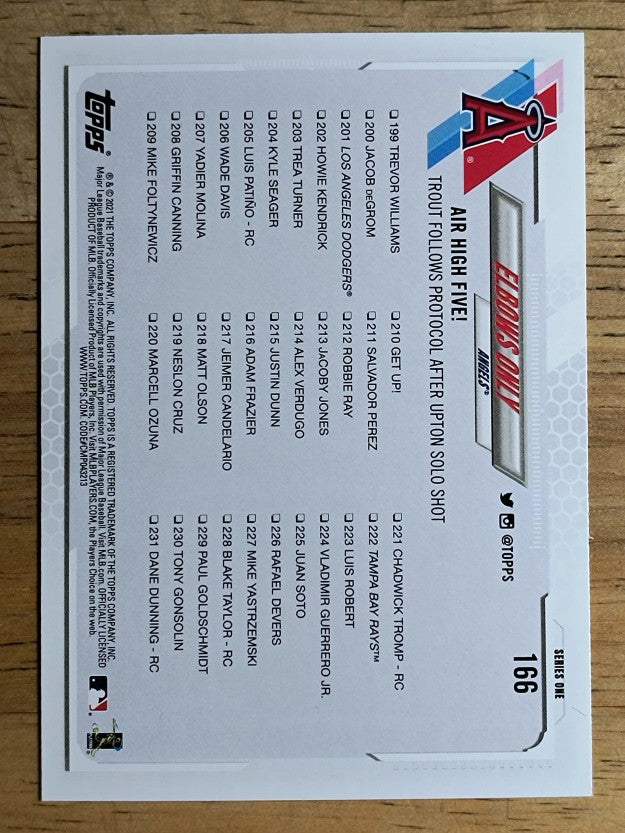 2021 Topps #166 Elbows Only/Justin Upton/Mike Trout