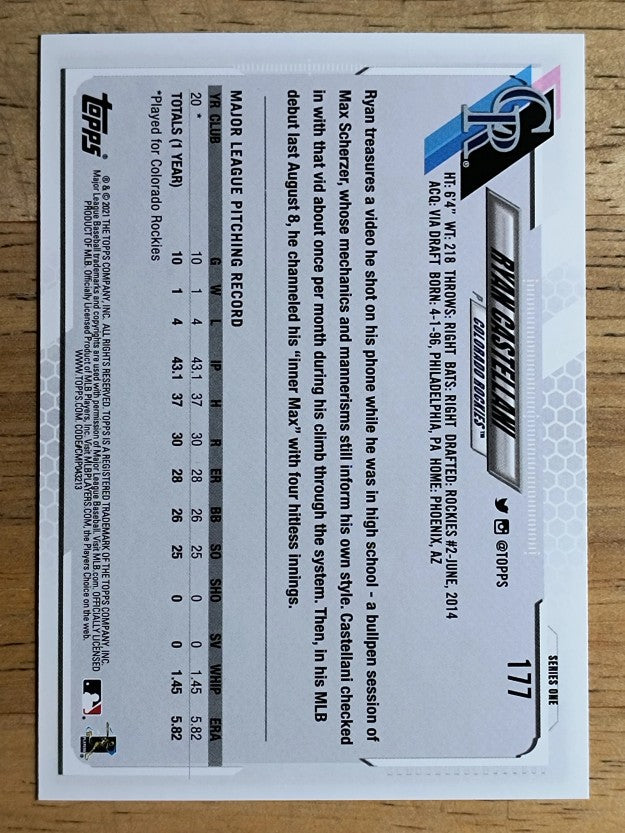 2021 Topps #177 Ryan Castellani RC