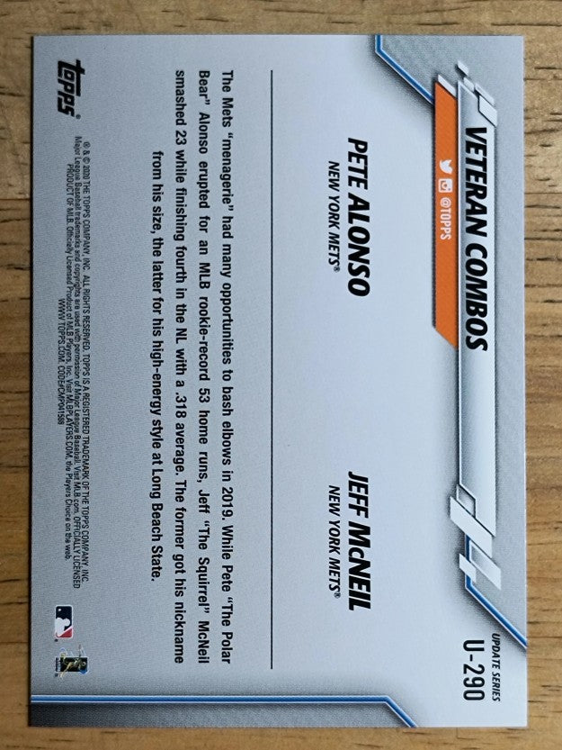 2020 Topps Update #U290 Pete Alonso/Jeff McNeil