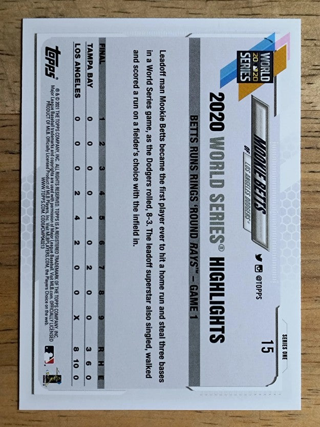 2021 Topps #15 Mookie Betts WSH