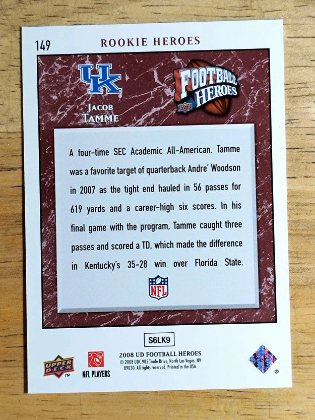 2008 Upper Deck Heroes #149 Jacob Tamme RC