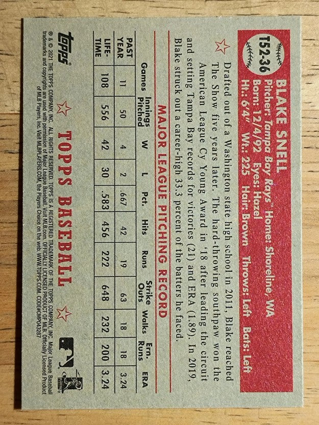 2021 Topps '52 Topps Redux #T5236 Blake Snell