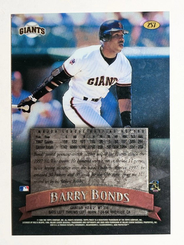 1998 Finest No-Protectors #257 Barry Bonds