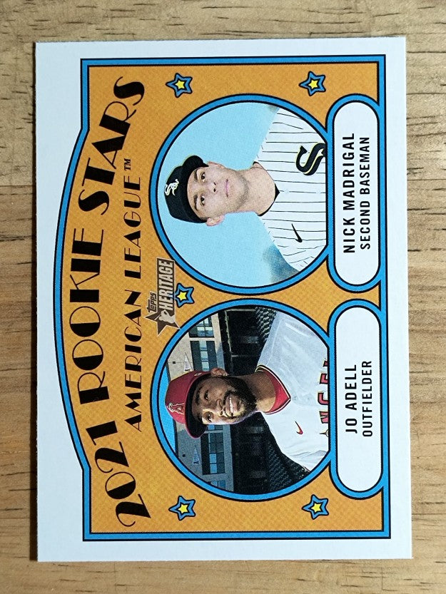 2021 Topps Heritage #187 Jo Adell RC/Nick Madrigal RC