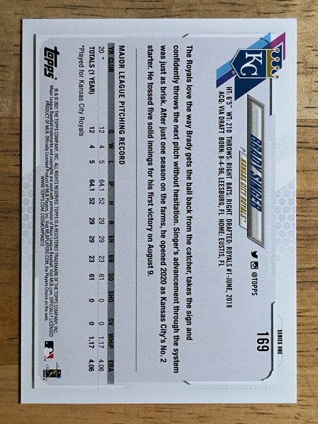 2021 Topps #169 Brady Singer RC