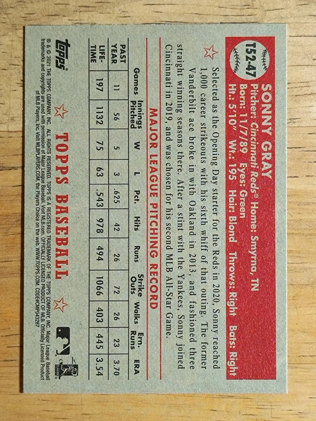 2021 Topps '52 Topps Redux #T5247 Sonny Gray