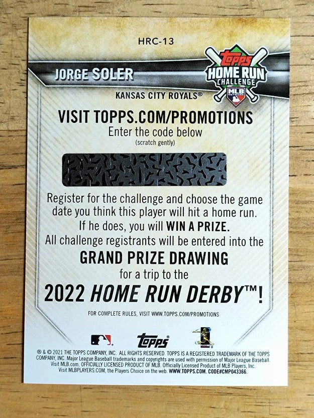 2021 Topps Home Run Challenge Code Cards Series 1 #HRC13 Jorge Soler