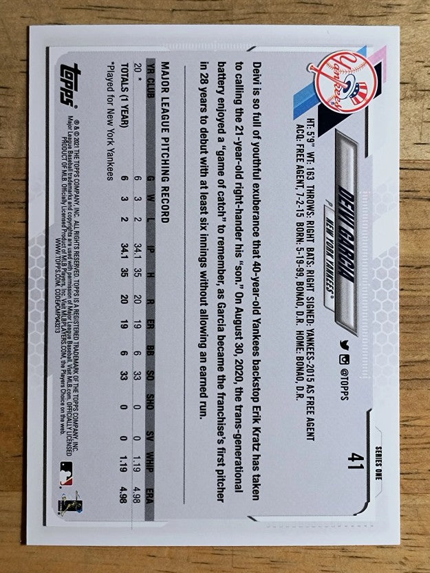 2021 Topps #41 Deivi Garcia RC