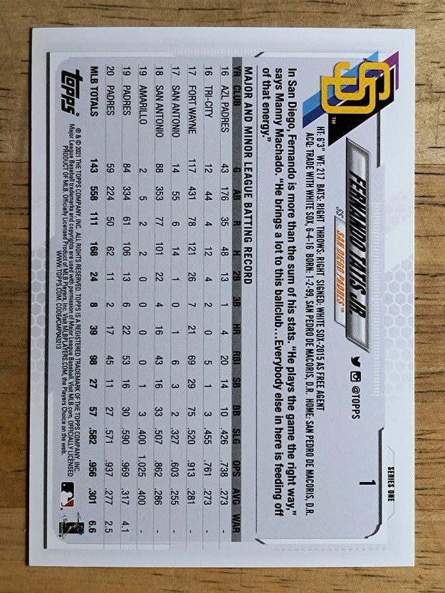 2021 Topps #1 Fernando Tatis Jr.