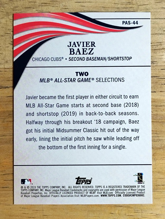 2019 Topps Update Perennial All Stars #PAS44 Javier Baez