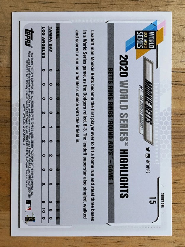 2021 Topps #15 Mookie Betts WSH