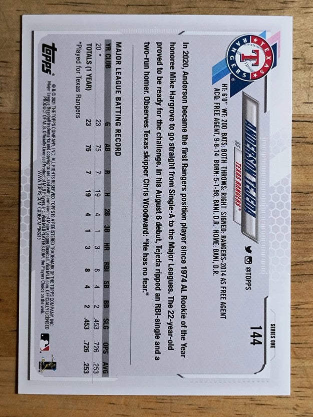 2021 Topps #144 Anderson Tejeda RC