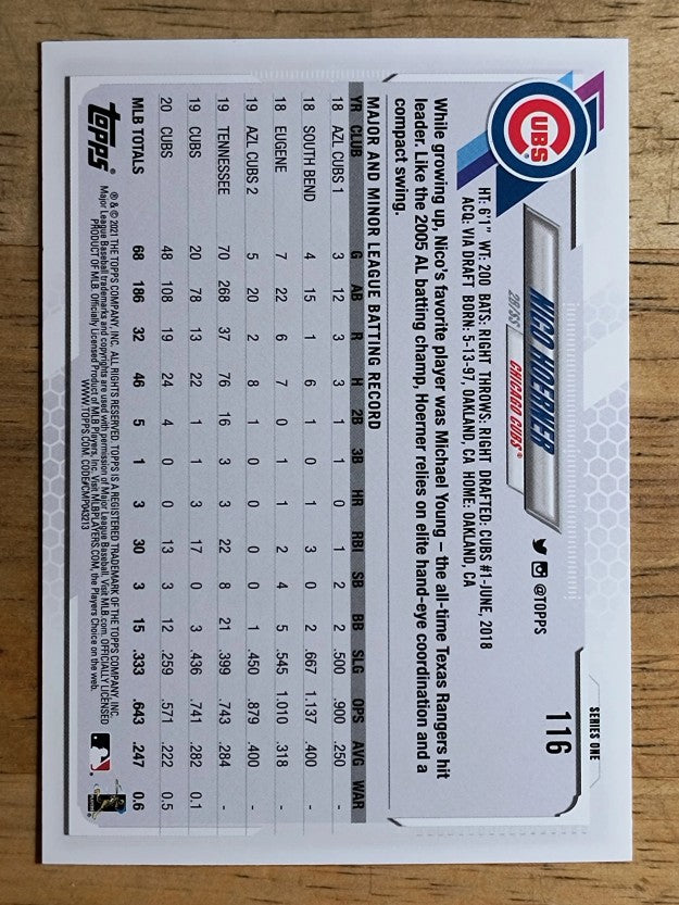 2021 Topps #116 Nico Hoerner FS
