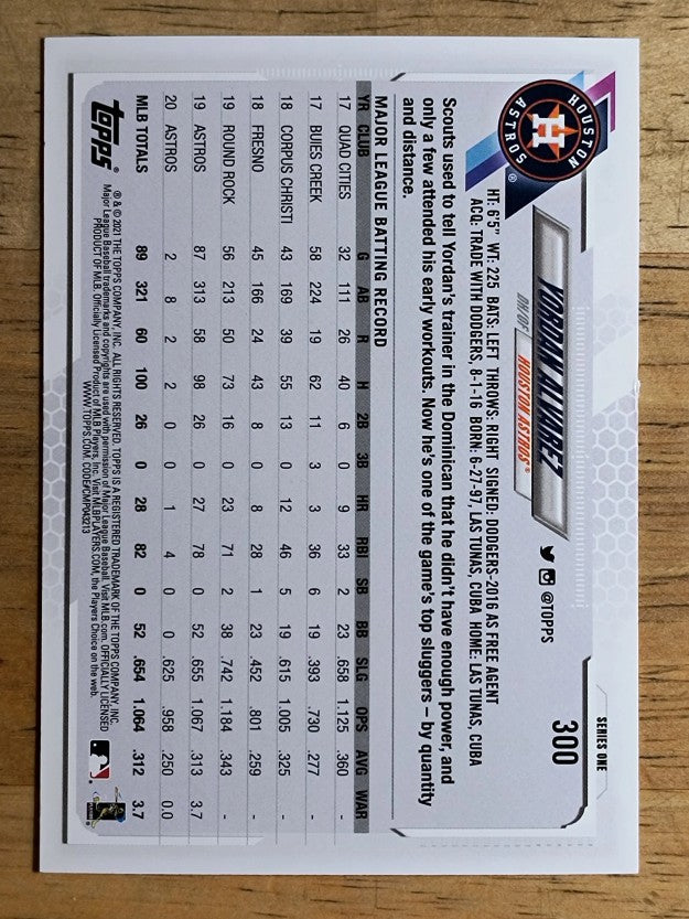 2021 Topps #300 Yordan Alvarez