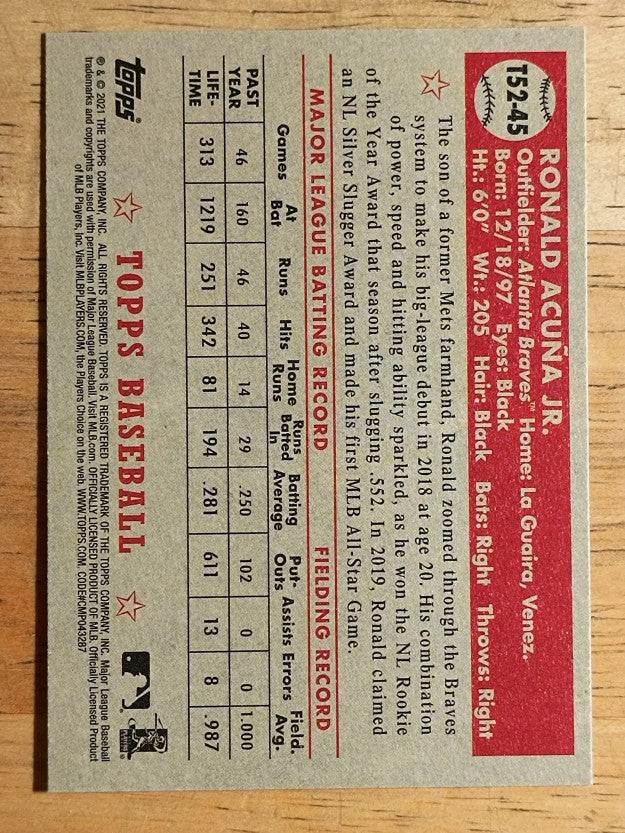 2021 Topps '52 Topps Redux #T5245 Ronald Acuna Jr.