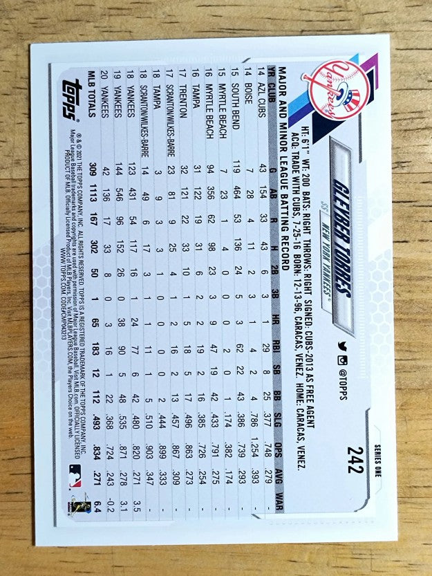 2021 Topps #242 Gleyber Torres