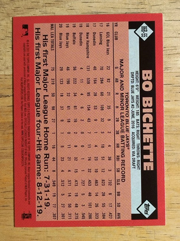 2021 Topps '86 Topps #86B55 Bo Bichette
