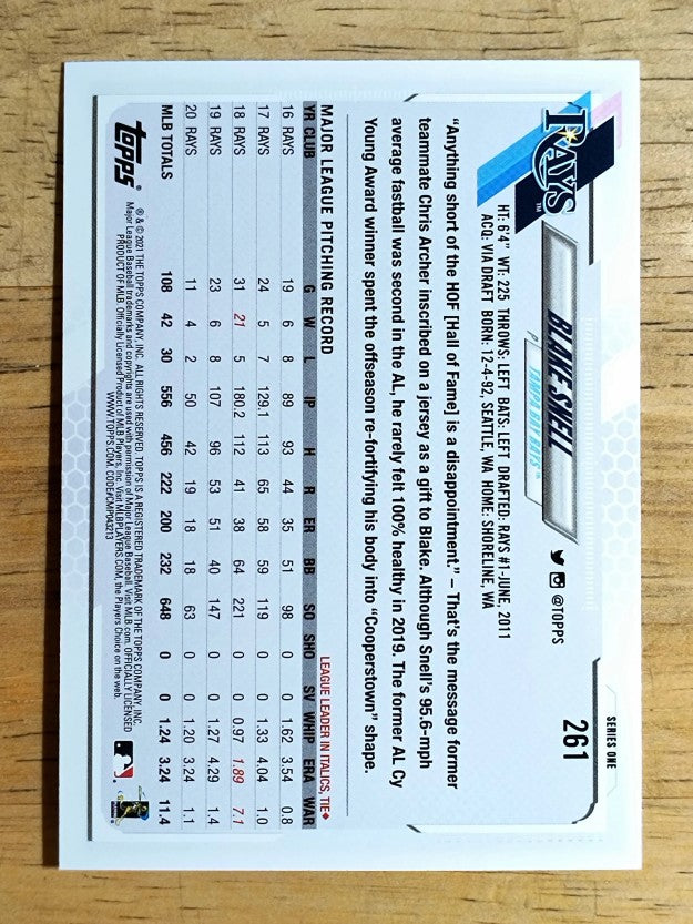 2021 Topps Rainbow Foil #261 Blake Snell