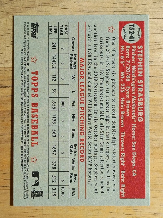 2021 Topps '52 Topps Redux #T5241 Stephen Strasburg