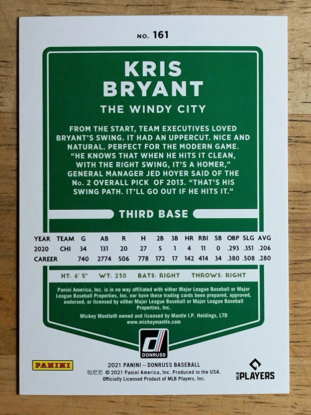 2021 Donruss Variations #161 Kris Bryant