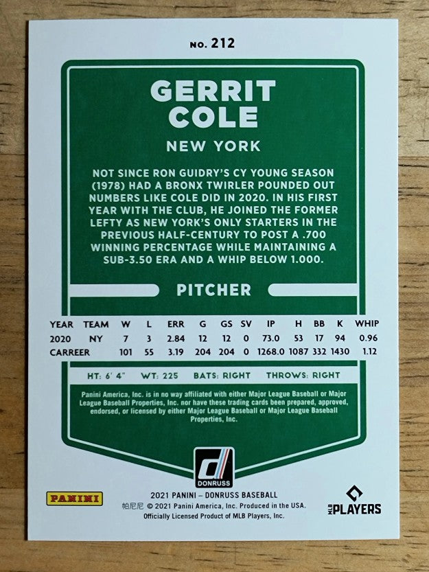 2021 Donruss #212 Gerrit Cole