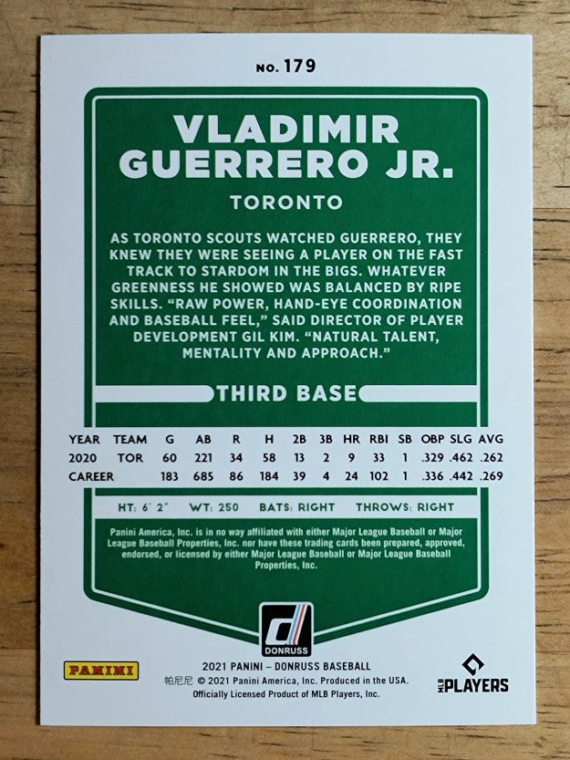 2021 Donruss #179 Vladimir Guerrero Jr.