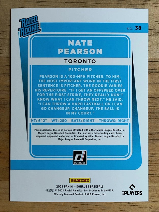 2021 Donruss #38 Nate Pearson RR RC