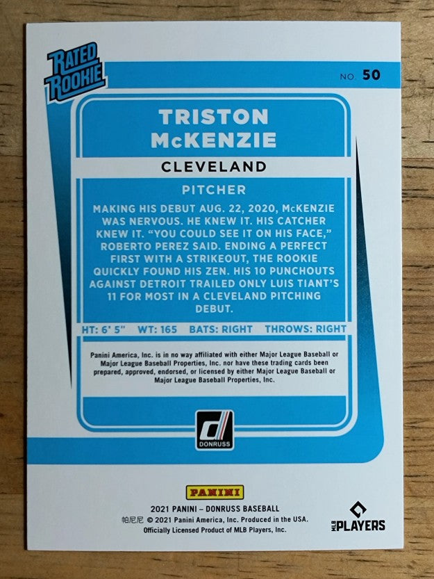 2021 Donruss #50 Triston McKenzie RR RC