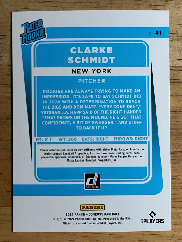 2021 Donruss #41 Clarke Schmidt RR RC