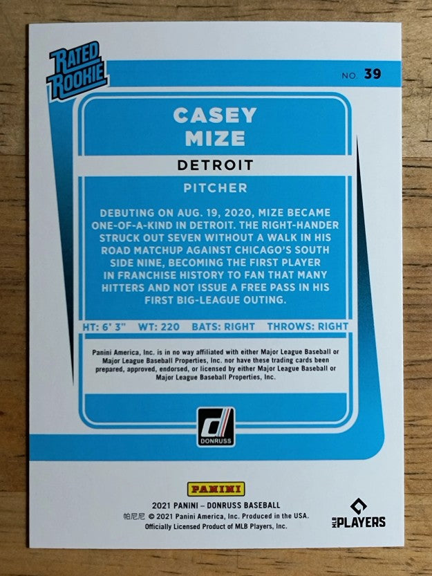 2021 Donruss #39 Casey Mize RR RC