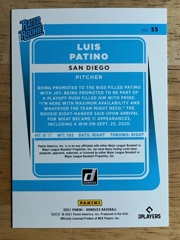2021 Donruss #55 Luis Patino RR RC