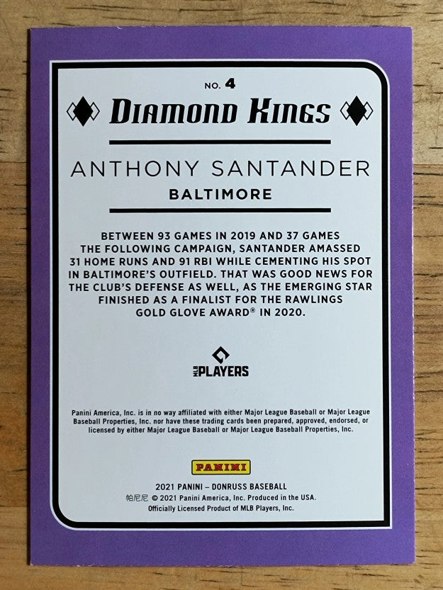 2021 Donruss #4 Anthony Santander DK